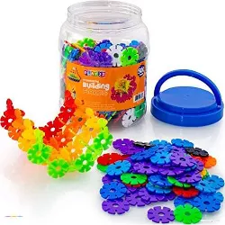 Building Flakes 500 Set - Building Toys for Kids STEM Educational Construction Fun Toys - Building Blocks for Kids 3 with Storage Jar - Play22Usa