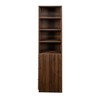 Okak Tall Cabinet, Storage Cabinet with 3 Drawers and 4 Shelves, Kitchen Cabinet for Living Room, Bedroom and Office, Walnut - 4 of 4