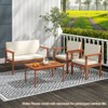 Tangkula 8 Pieces Patio Furniture Set, Acacia Wood Porch Chairs w/ Table - 3 of 4