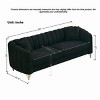 85" Modern Comfy 3 Seater Couch with Gold Metal Legs, Teddy Fabric Deep Seat Sofa for Apartment or Living Room - Cuddlewood - 4 of 4