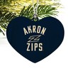 University of Akron Zips Logo Heart Love Wood Christmas Tree Holiday Ornament - 2 of 3