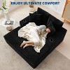 60" Oversized Plush Corduroy Chaise Sleeper Sofa w/ Pillows, Charging Port & Cup Holder for Living Room, Bedroom - 2 of 4