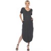 Women's Short Sleeve V-Neck Maxi Dress - White Mark - 2 of 4