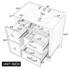 30 Inch Black Bathroom Vanity with Ceramic Sink, Modern Bathroom Sink Cabinet with Flip-Out Drawer Design - 3 of 4