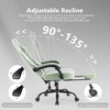 CAVINAS Pocket Spring Home Office Desk Chair with Winged Support, Retractable Footrest, Ergonomic Gaming Computer Chair, 360° Swivel Game Chair - 3 of 4