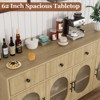 62'' Buffet Cabinet with Storage,Large Sideboard Cabinet,Coffee Bar Cabinets with 3 Drawers and 4 Fluted Glass Doors - 4 of 4