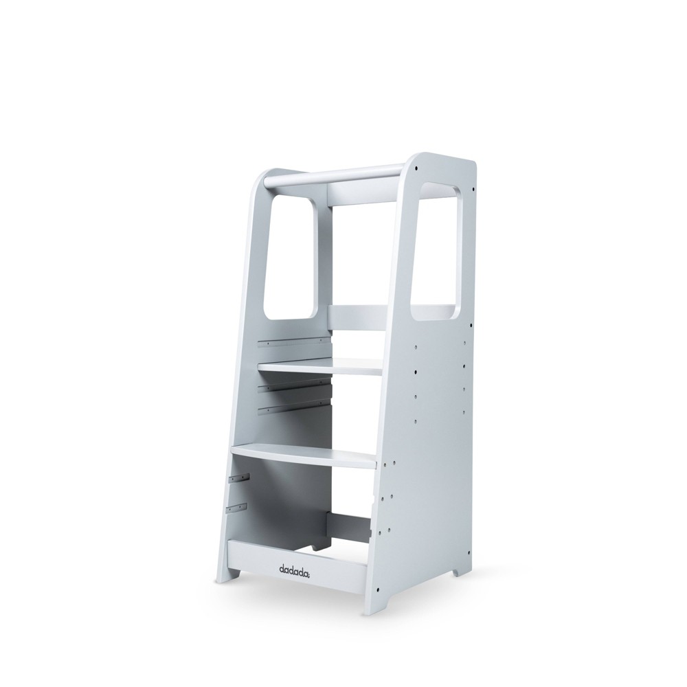 Toddler Tower Kids' Stepping Stool Light Gray - dadada baby: Learning Tower, MDF, 5 Rungs, 100 lb Capacity