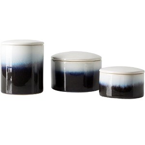 Mark & Day Senovo 6"H x 5"W x 5"D, 5"H x 6"W x 6"D, 3"H x 5"W x 5"D Modern Navy Decorative Jars - 1 of 4