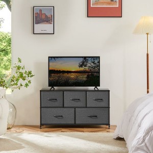 CAVINAS Tall Dresser for Bedroom, Fabric Chest of Drawers, Storage Cabinet with Water-Resistant Wooden Top for Closet/Nursery/Entryway - 1 of 4