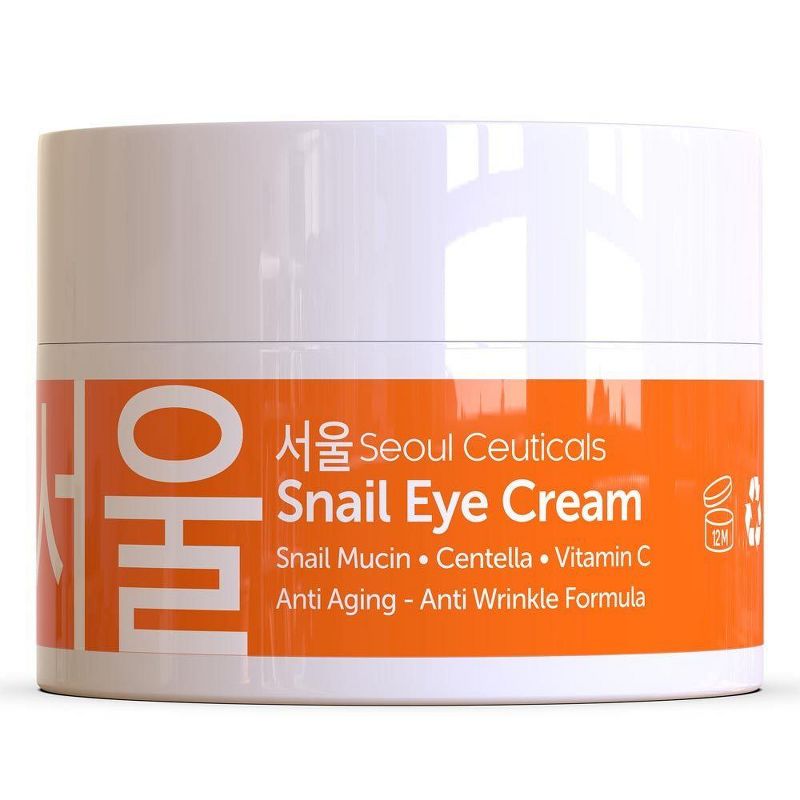 Seoul Ceuticals Korean Skin Care Snail Eye Cream - 97.5% Snail Mucin Korean Beauty Skincare Anti Aging Under Eye Cream With Centella Asiatica, .5 oz, 4 of 7