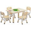 1 Table and 4 Chairs Set - Anti-Slip Pad, High-Density Table, Table Corner Packaging, Durable Modern Dining Table - 3 of 4