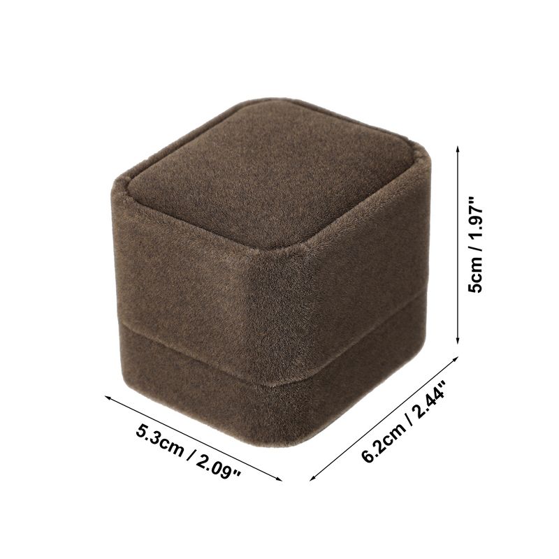 Unique Bargains Luxury Suede Jewelry Ring Box 1 Pc, 4 of 8