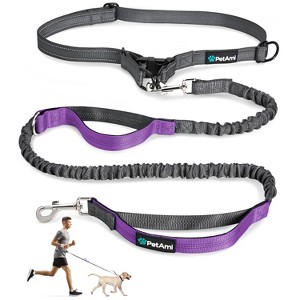 PetAmi Heavy Duty Hands-Free Waist Leash for Dog Walking Jogging Hiking, Bungee Belt with Padded Dual Handle for All Size Pet up to 150 lbs - 1 of 4