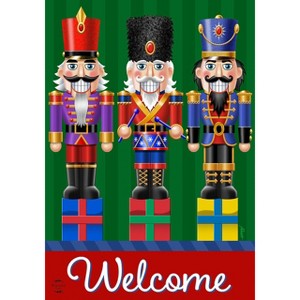 Holiday Nutcrackers Welcome Garden Flag Christmas 18" x 12.5" Briarwood Lane - 1 of 4