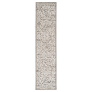 Gray/Beige Abstract Loomed Runner - (2