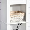 Resenkos Tall Bathroom Storage Cabinet, Freestanding Linen Tower with 2-Tier Shelf and 2 Cabinets, White - 2 of 4
