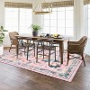 Washable Floral Rug, 5x7ft Non-Slip Foldable Area Rug, Machine Washable Pink Rug for Living Room Bedroom, Pet-Friendly - 2 of 4