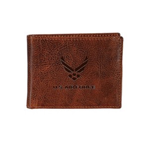 US Air Force, Embossed 100% Genuine Tumbled Leather Passcase Bi
