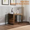 Rustic Brown Wooden Dog Kennel Furniture with Cushion, Heavy-Duty Double-Door Dog Crate for Dogs - 4 of 4