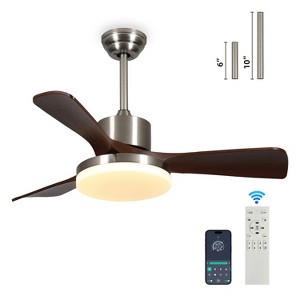 Wanze of Ocean 42 in. Indoor 3-Blade Downrod Mount Ceiling Fan with Light and APP Remote Control, Memory Function, 6-Speeds - 1 of 4