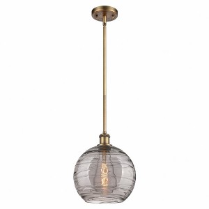 Athens Deco Swirl - 1 Light Stem Hung Mini Pendant In Industrial Style-13 Inches Tall and 10 Inches Wide - 1 of 1