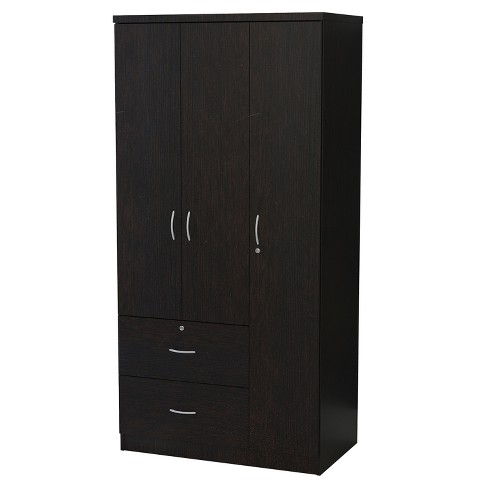 3 Door Wardrobe Wood Espresso Home Source Industries Target