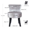 Luxury Velvet Makeup Side Desk Chair Vanity Stool Dressing Table Seat w Backrest - 2 of 4