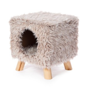 Prevue Pet Products Kitty Power Paws Plush Cozy Cube Cat Bed and Stool. - 1 of 4