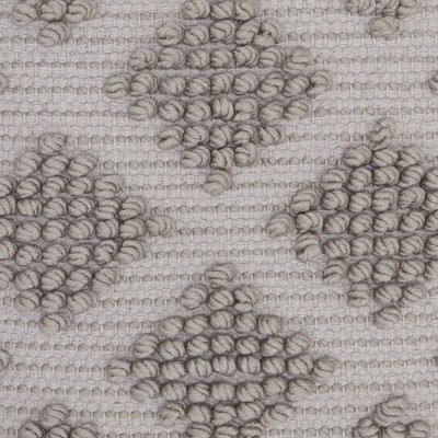 18" Light Gray Cotton Woven Diamond Square Throw Pillow