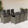 vidaXL Garden Dining Set Grey PE rattan 9-piece set - 2 of 4