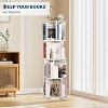Wooden Rotating Bookshelf, 4-Tier 360° Display Floor-Standing Bookcase, Multi-Functional Storage Organizer for Kids and Adults in Living Room,white - 4 of 4