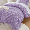 PAGED Comforter Set Textured Floral Bedding Comforter Sets All-Season Comfort Bedding Set with Bow Tie Accents - 3 of 4