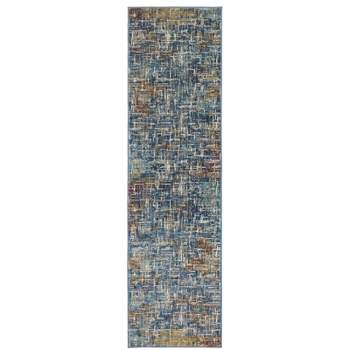 Victor Etched Abstract Area Rug Blue - Captiv8e Designs