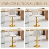 2Pcs Velvet Swivel Bar Stools Adjustable Counter Height Bar Chairs With Back Gold Base Modern Stool Chair For Dining Room, White+Gold - 4 of 4