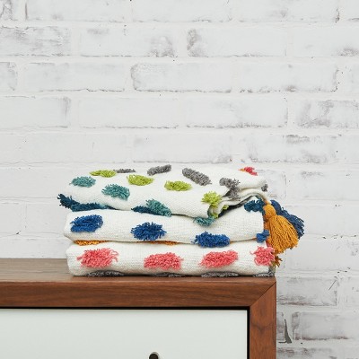 Multicolored Cotton Tasseled 50" x 60" Throw Blanket