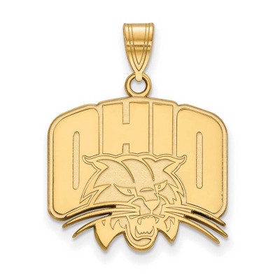 Black Bow Jewelry 10k Yellow Gold Ohio Bobcats NCAA Large Pendant