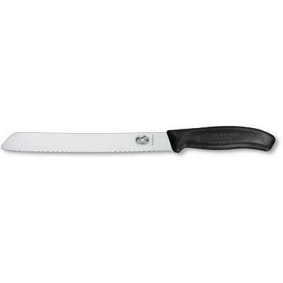 Victorinox Swiss Classic Stainless Steel Serrated Bread Knife with Black Fibrox Handle, 8.25 Inch