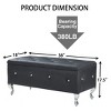 CAVINAS Storage Bench Ottoman with Storage Tufted Footrest Bench With Crystal Buttons - 2 of 4