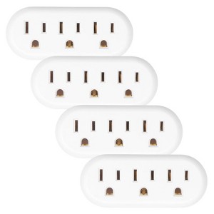 Itopfox 3-Outlet Wall Adapter, Space-Saving Multi Plug Splitter for Home, Office or Dorm, White (4 Pack) - ETL Listed - 1 of 4