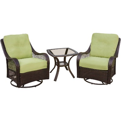 Orleans 3pc Swivel Gliders Patio Seating Set Green - Hanover