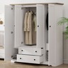 TiramisuBest 4 Door Wardrobe Armoire Closet with 2 Drawers - 3 of 4