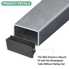 Unique Bargains Chair Leg Bar Stool Plastic Rectangle Hole Tubing End Plug Caps Black - 2 of 4