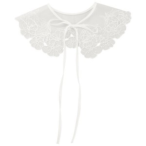 INSPIRE CHIC Women's Semi-Sheer Embroidery Neck Ruff Detachable Fake Dickey Collar Little Shawl 1 Pc - 1 of 4