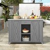 Outdoor Kitchen Island Cart with Foldable Stainless Steel Top, Spice Racks, Storage Shelves, Towel Bars and Locking Wheels for Patio-The Pop Home - 3 of 4