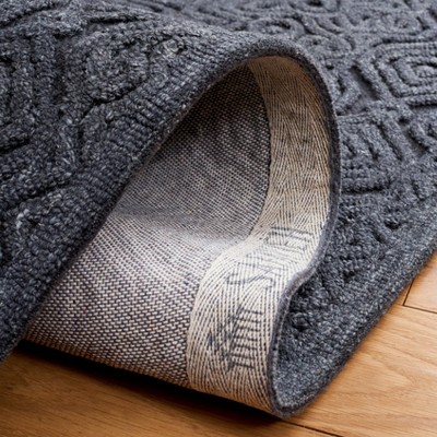 Charcoal Geometric Hand-Tufted Wool Area Rug 5'x8'