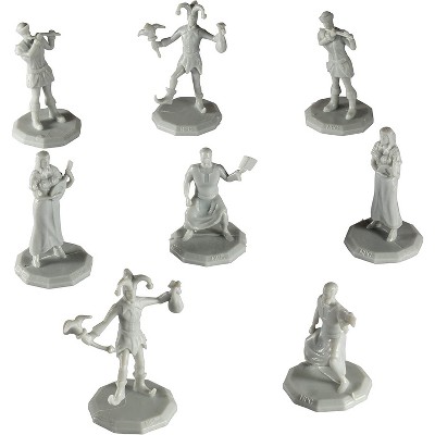 Monster Townsfolk Mini Fantasy Figures - 8pc Entertainer Non Player Character NPC Miniatures - 1" Hex-Sized Compatible w All RPG Tabletop Games