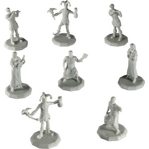 Monster Townsfolk Mini Fantasy Figures - 8pc Entertainer Non Player Character NPC Miniatures - 1" Hex-Sized Compatible w All RPG Tabletop Games - 1 of 4