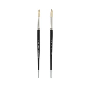 Creative Mark Pro Stroke Premium White Chungking Hog Bristle Artist Paint Brush - Round  - Natural Bristle Brush w/ Great Control Suitable for Oils, - 1 of 4