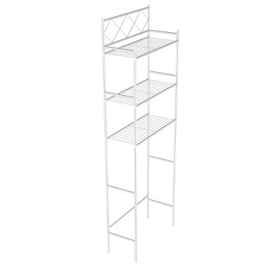 White Metal Over-the-Toilet Space Saver Organizer