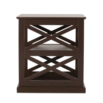 Vernon Contemporary 2 Shelf Side Table Dark Walnut - Christopher Knight Home